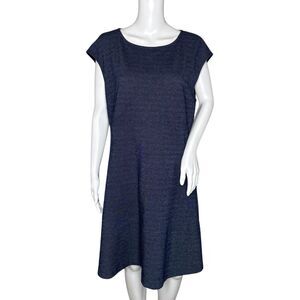 Gap Dress Women 20 Blue White Knit Fit Flare Preppy Party Office Business Career